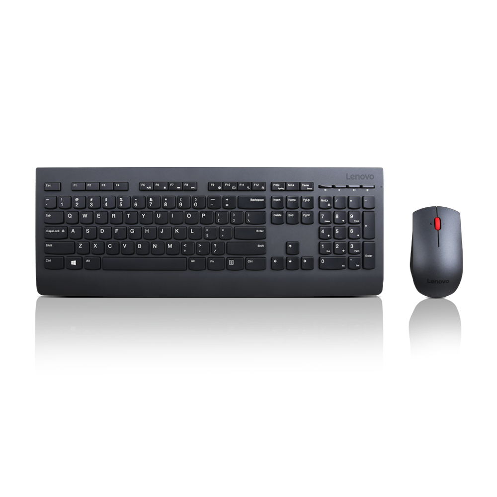 Lenovo Combo Teclado y Mouse, Inalámbrico, Negro