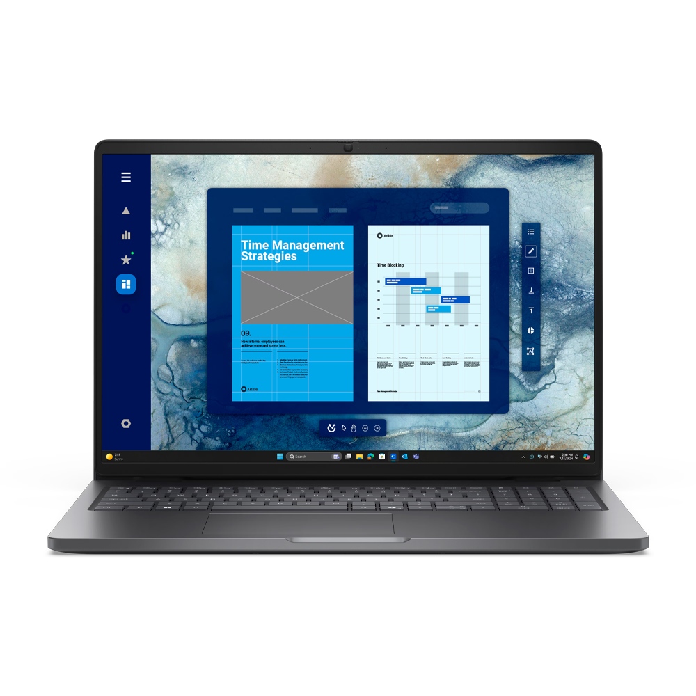 Notebook Dell Pro 16 PC16250, Intel Core Ultra 5 235U, W11Pro, RAM 16 GB, SSD 512 GB, 16", Plata
