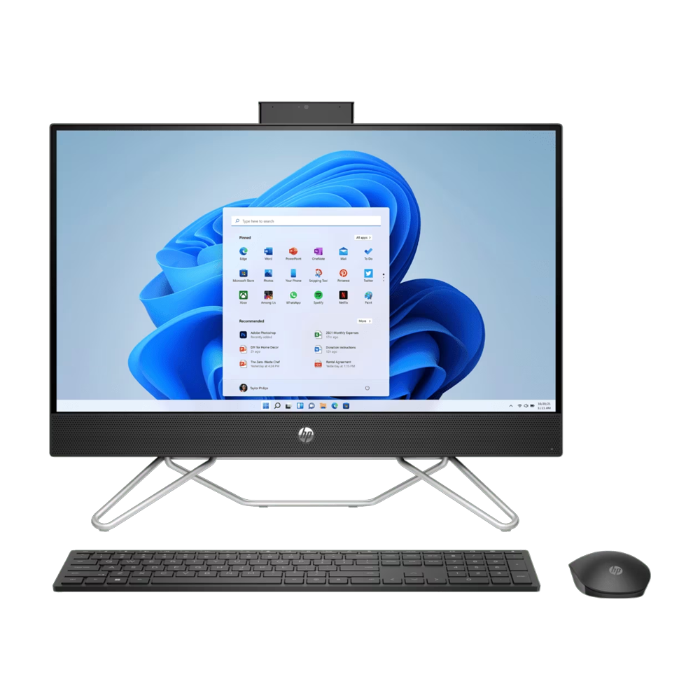 Computador AIO HP 24-cb1023la, Intel Core i3-1215U, W11H, RAM 8 GB, SSD 512 GB, 23.8", Jet Black