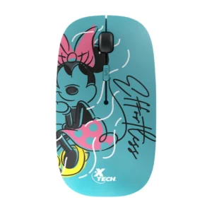 Mouse XTech Profesional, Inalámbrico, Minnie Mouse - Disney, Aguamarina
