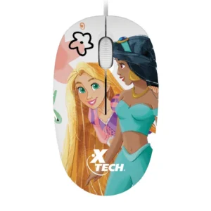 Mouse XTech Profesional, Alámbrico, Princesas - Disney, Blanco